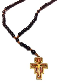 Rosary Wood San Damiano Cross