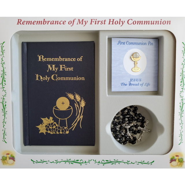 Remembrance of My First Holy Communion Gift Set - Hardcover Navy