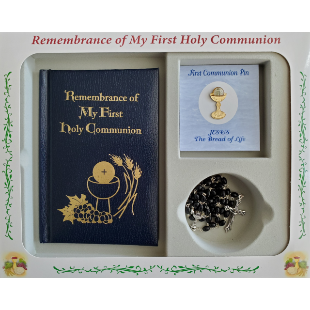 Remembrance of My First Holy Communion Gift Set - Deluxe Navy