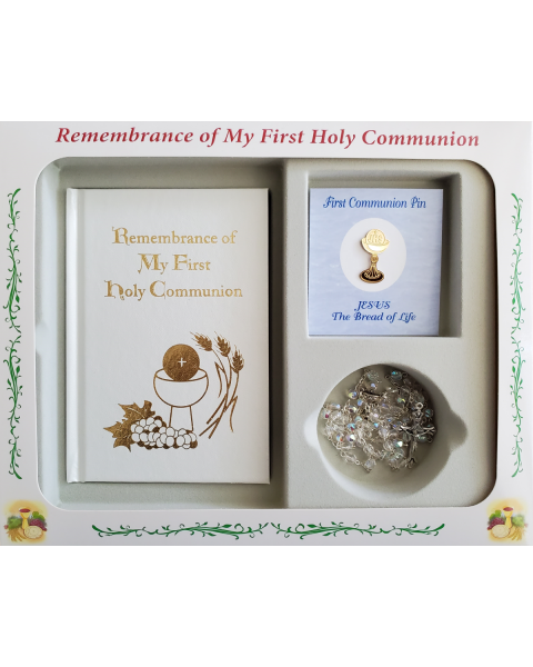 Remembrance of My First Holy Communion Gift Set - Hardcover White