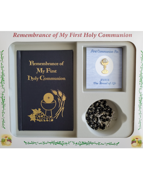 Remembrance of My First Holy Communion Gift Set - Hardcover Navy