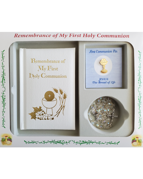 Remembrance of My First Holy Communion Gift Set - Deluxe White