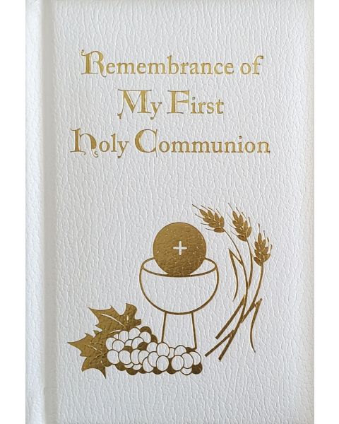 Remembrance of My First Holy Communion Prayer Book - Deluxe White